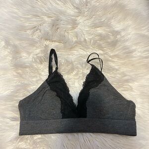 Gray & Black Lace Bralette